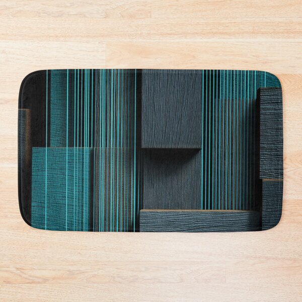 Item preview, Dark Teal 3D Geometric Blocks Abstract Neon Lines Texture designed and sold by LYAN-STORE.
