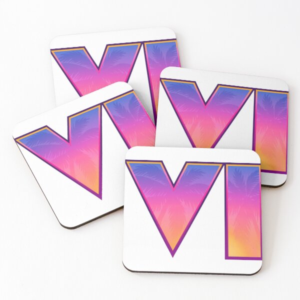 Item preview, Vice City VI Sunset Neon Palms - Retro Gaming T-Shirt Logo designed and sold by FluxControl.