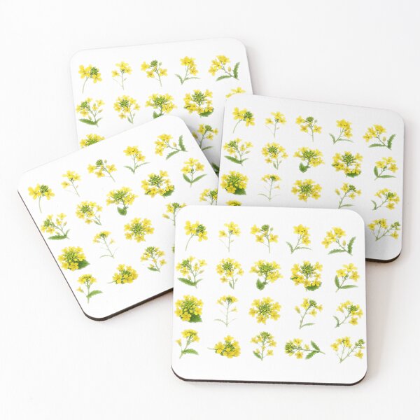 Item preview, Yellow Mustard Flower Botanical Set Canola Blossom Floral Aesthetic designed and sold by Rehnair.