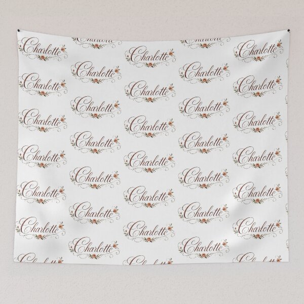 Item preview, Charlotte Vintage Floral Calligraphy Personalized Name Art designed and sold by Hen-C-Art.