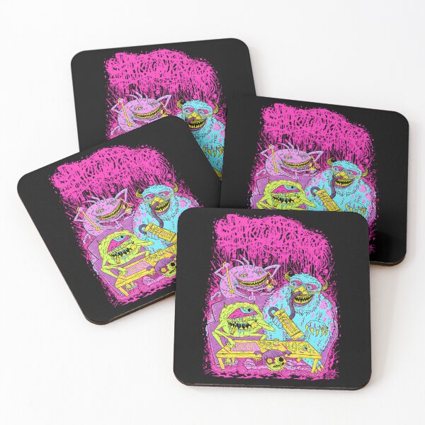 Item preview, Neon Pink Cartoon Monsters Sitting designed and sold by Ehab Zakaria Barakat.