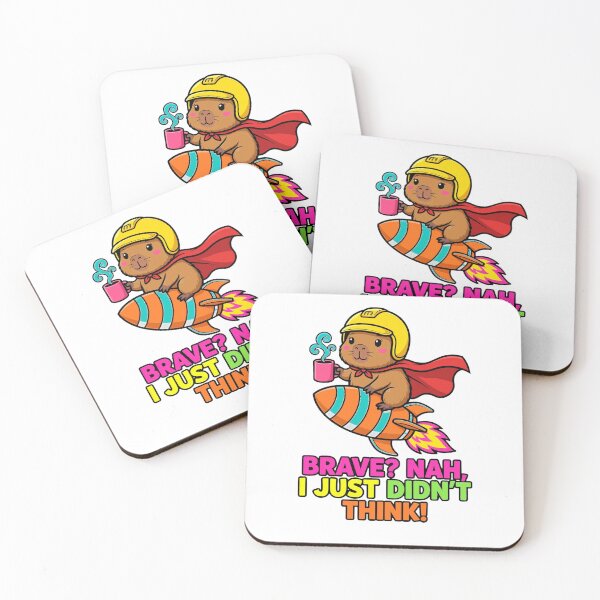 Item preview, capybara, funny brave, rocket, coffee lover, bold humor, colorful, cute brave designed and sold by PrettyCrypt.