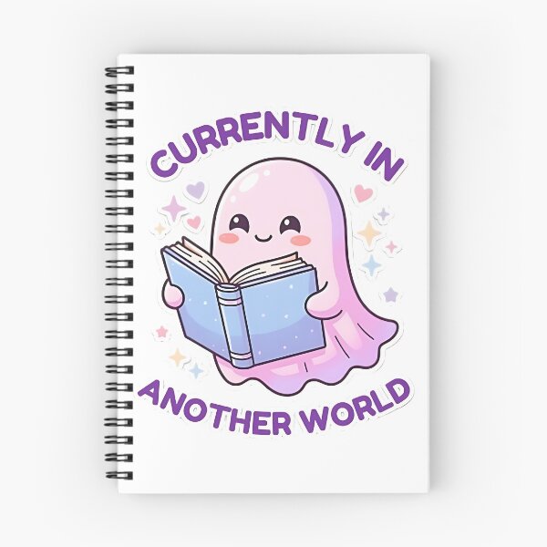 Item preview, Currently In Another World Cute Ghost Reading Book designed and sold by AlruanceStudio.