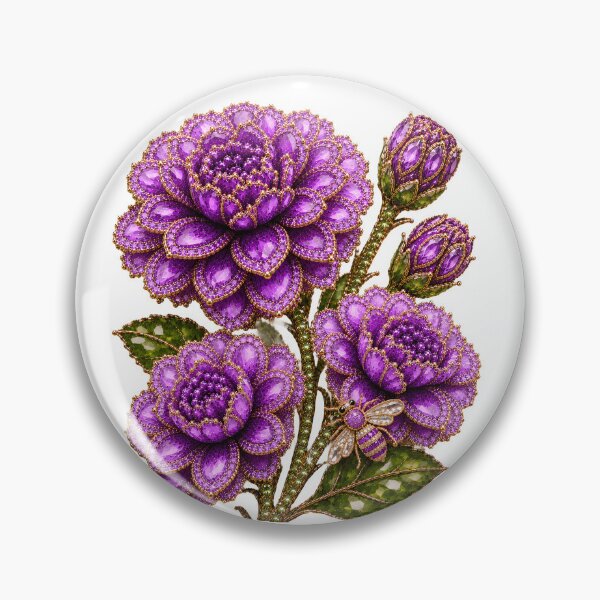 Item preview, CRYSTAL PURPLE ZINNIA FLOWERS  designed and sold by wordspixies.