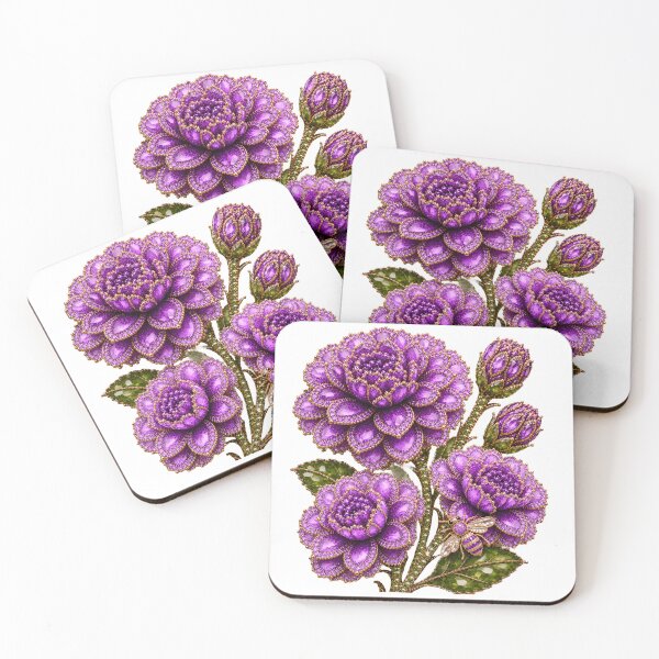 Item preview, CRYSTAL PURPLE ZINNIA FLOWERS  designed and sold by wordspixies.