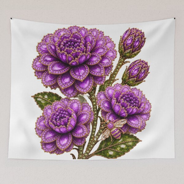 Item preview, CRYSTAL PURPLE ZINNIA FLOWERS  designed and sold by wordspixies.