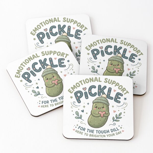 Item preview, Emotional Support Pickle Cute Kawaii Pun | Funny Tough Dill Design designed and sold by LOVEARTDESIGN.