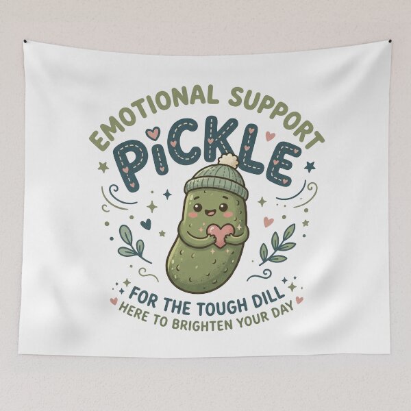 Item preview, Emotional Support Pickle Cute Kawaii Pun | Funny Tough Dill Design designed and sold by LOVEARTDESIGN.