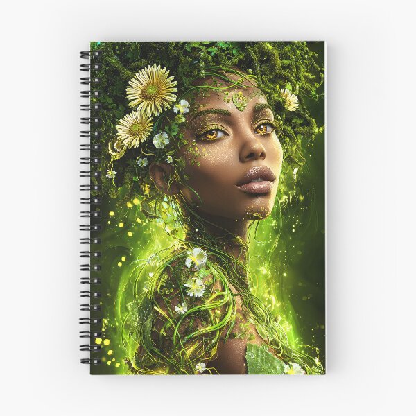 Item preview, Enchanting Green Goddess with Floral Crown designed and sold by Artessie.