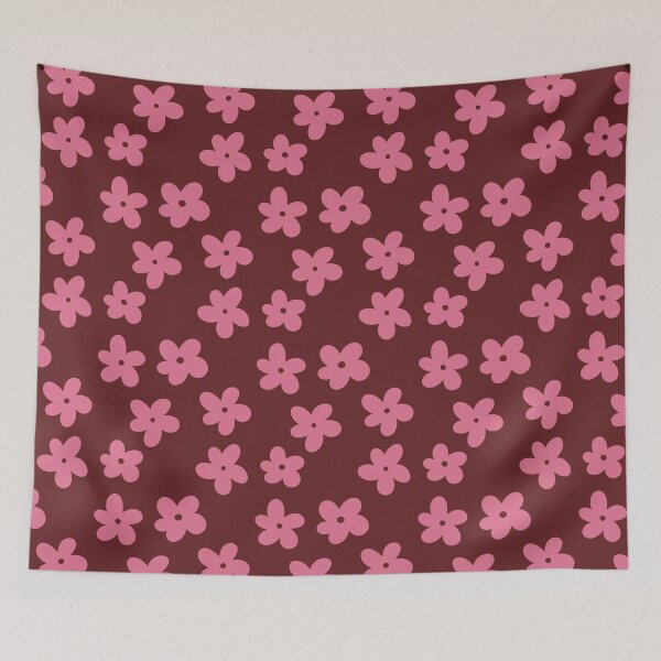 Item preview, Pink and Maroon Flower Pattern designed and sold by The Innocent Ghost Project.