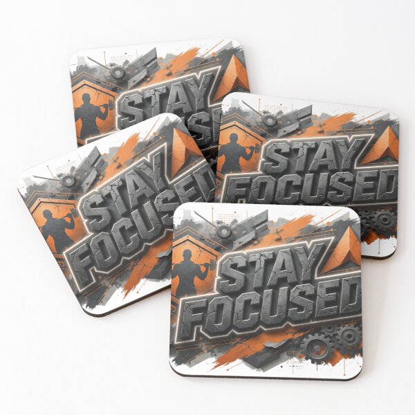 Item preview, Dynamic STAY FOCUSED 3D Text Art designed and sold by dazzlemakers.