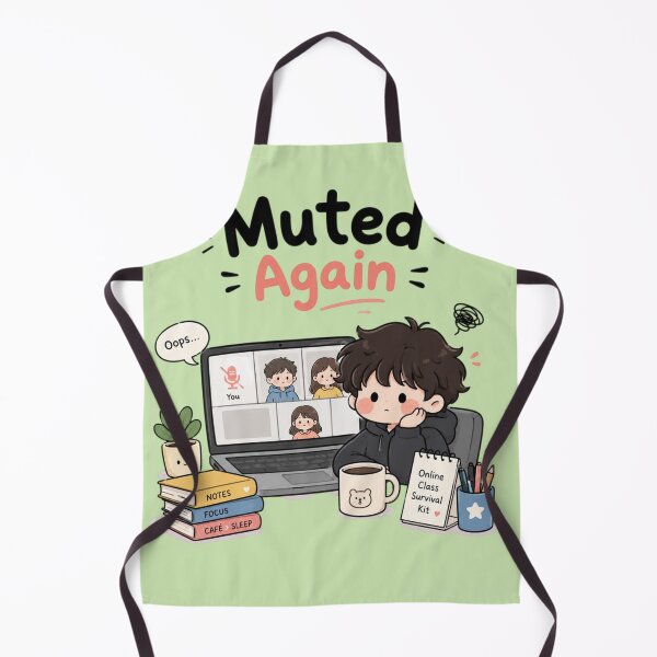 Item preview, \Muted Again – Cute Online Class Setup Kawaii Student Sticker | Funny Virtual Learning Meme designed and sold by Sanika arts .