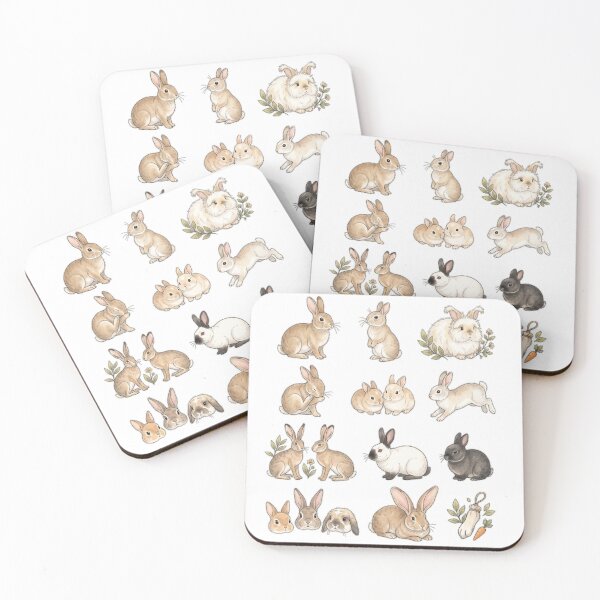 Item preview, Cute Bunny Rabbit Watercolor Set Soft Cottagecore Animals Aesthetic designed and sold by Rehnair.