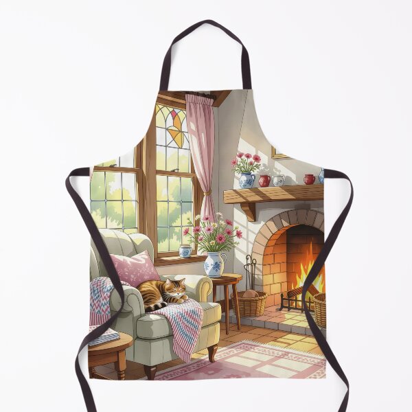 Item preview, A cozy cottage interior where a tabby cat naps peacefully designed and sold by Ponted.