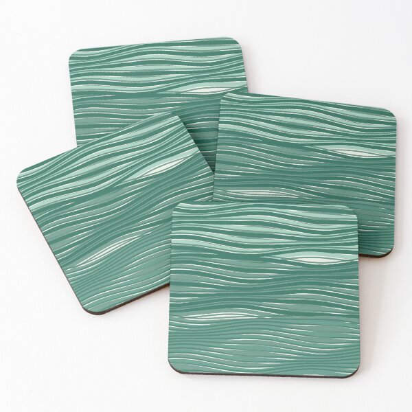 Item preview, Minimalist Wavy Line Texture Pattern Green Mint designed and sold by TexSta.