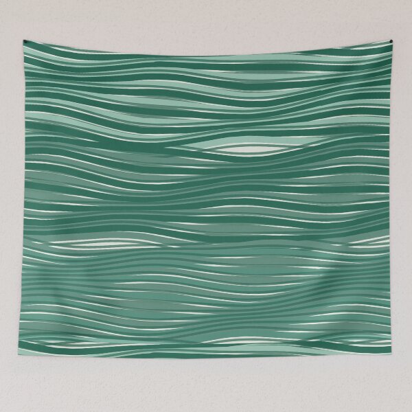 Item preview, Minimalist Wavy Line Texture Pattern Green Mint designed and sold by TexSta.