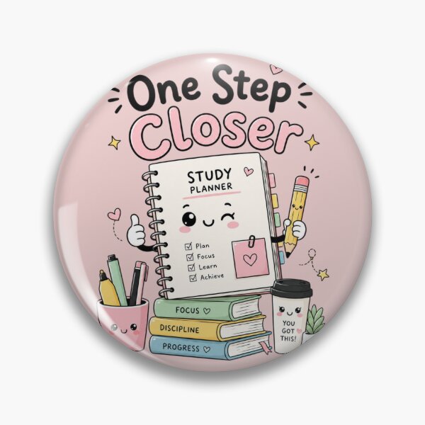 Item preview, One Step Closer Cute Study Planner Kawaii Student Motivation Sticker | Study Aesthetic School Planner Design designed and sold by Sanika arts .