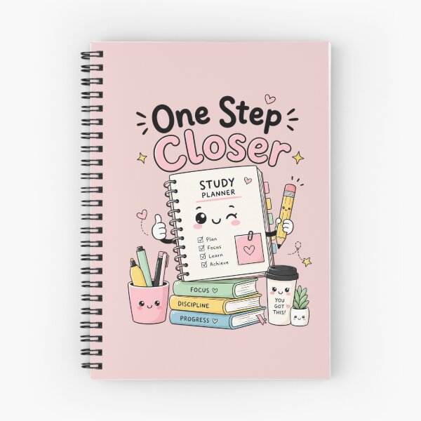 Item preview, One Step Closer Cute Study Planner Kawaii Student Motivation Sticker | Study Aesthetic School Planner Design designed and sold by Sanika arts .