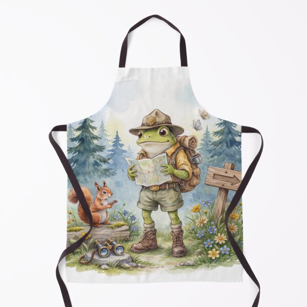 Item preview, National Park Ranger Frog Watercolor Art | Cute Woodland Adventure Frog | Whimsical Nature Sticker & Cottagecore Design designed and sold by Tamas Das.