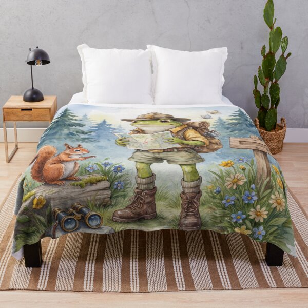 Item preview, National Park Ranger Frog Watercolor Art | Cute Woodland Adventure Frog | Whimsical Nature Sticker & Cottagecore Design designed and sold by Tamas Das.