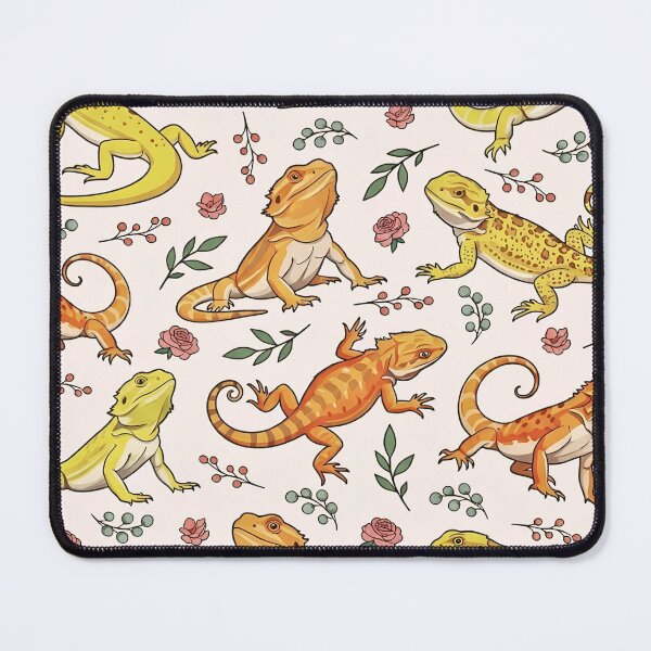 Item preview, Floral Bearded Dragon Seamless Pattern designed and sold by Steele-Art.