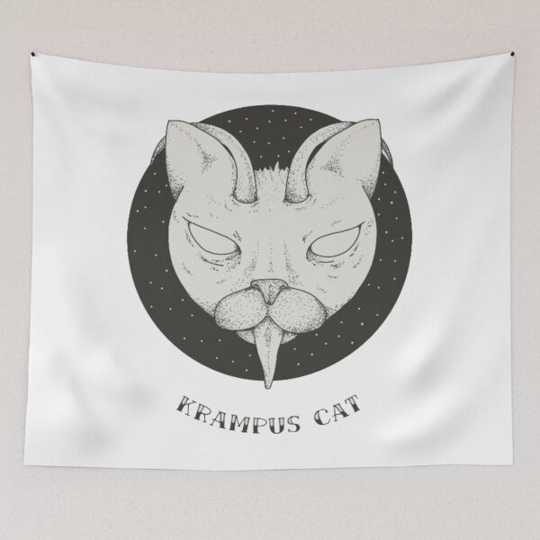 Item preview, Krampus Cat - Dark Occult Gothic Devil Sphynx Cat Art designed and sold by GenZFashion000.