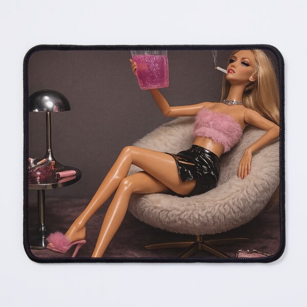 Item preview, Unbothered Glam Doll Smoking Drink Funny Meme designed and sold by Devilians92.