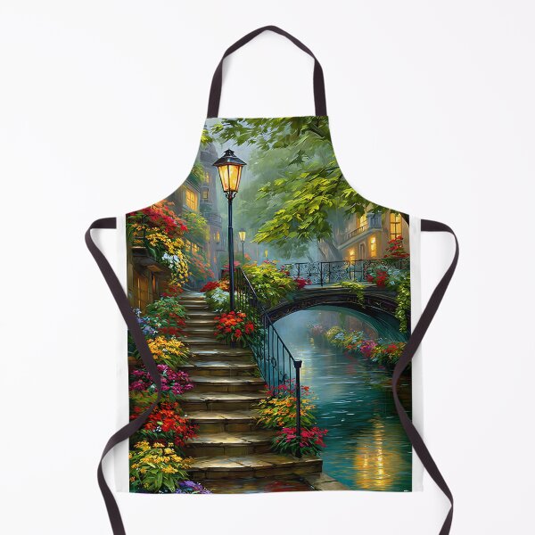 Item preview, Charming Canal with Vivid Flowers and Lanterns designed and sold by Artessie.