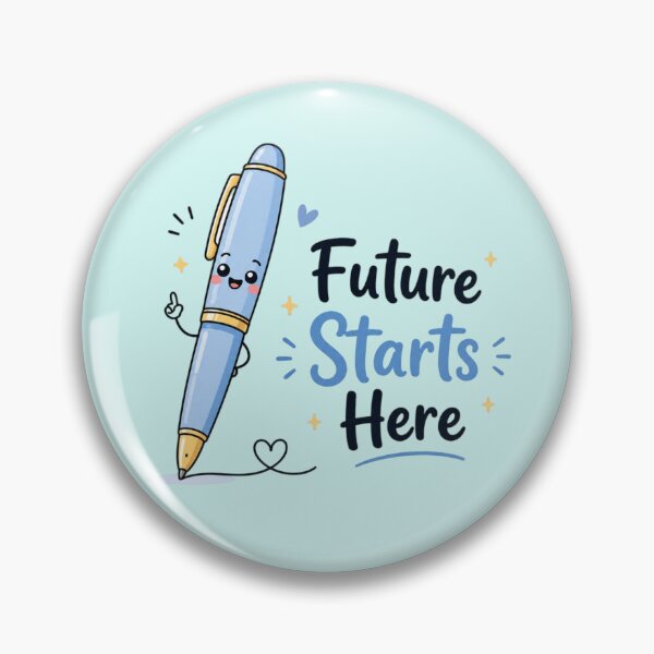 Item preview, Future Starts Here Cute Pen Illustration | Kawaii Student Motivation Sticker | School Supplies Aesthetic Teacher Gift designed and sold by Sanika arts .