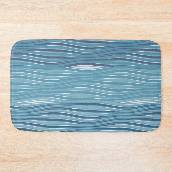 Item preview, Minimalist Wavy Line Texture Pattern Blue Ocean designed and sold by TexSta.