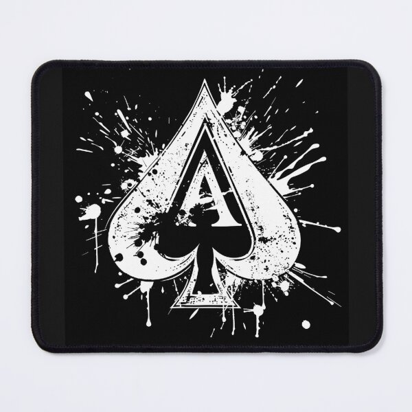 Item preview, Grunge Ace of Spades with Paint Splatter Monochrome Card Art designed and sold by inkoutninja.
