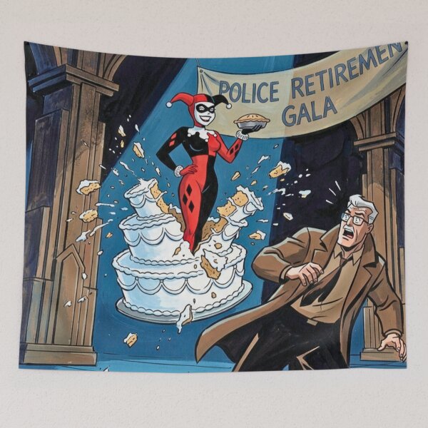 Item preview, Harley Quinn Crashes the Police Retirement Gala - Batman: The Animated Series Cel Art designed and sold by lavanya11.