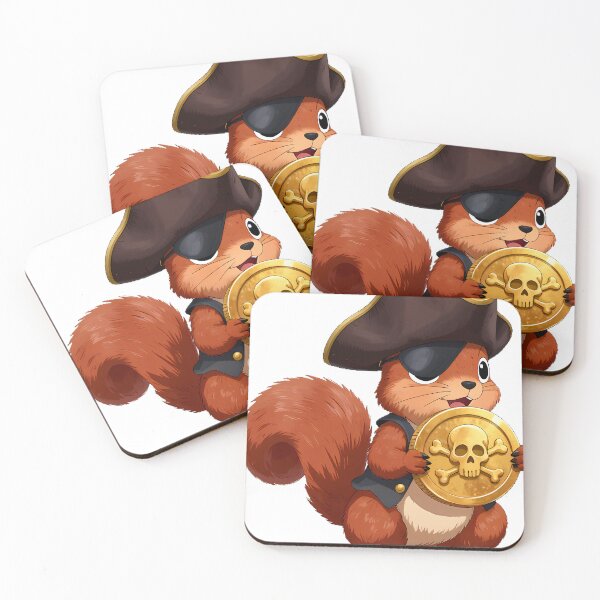 Item preview, Squirrel Pirate Gold Coin designed and sold by pumsquare.