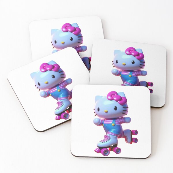 Item preview, Hello Kitty 3D Roller Skating Kawaii Retro Aesthetic PNG designed and sold by rfd2.