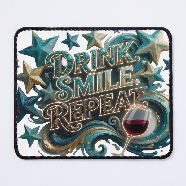 Item preview, Modern Teal DRINK SMILE REPEAT Wearable Art designed and sold by dazzlemakers.