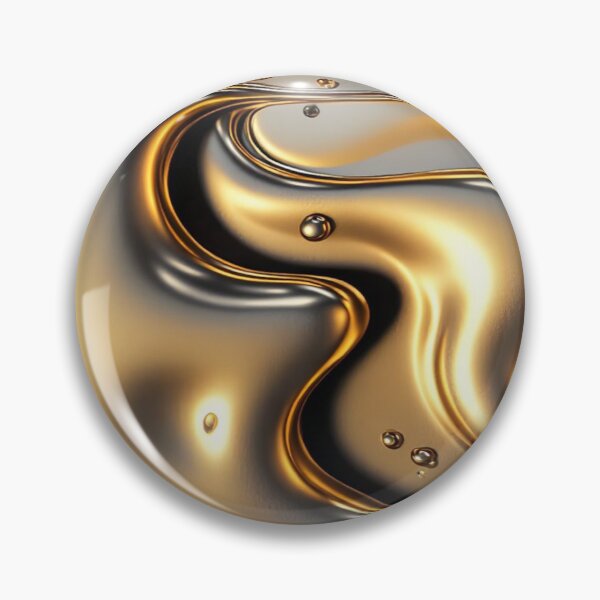 Item preview, Liquid Metallic Gold Drops Abstract Chrome Texture designed and sold by LYAN-STORE.