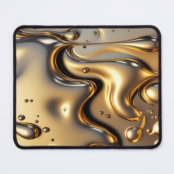 Item preview, Liquid Metallic Gold Drops Abstract Chrome Texture designed and sold by LYAN-STORE.