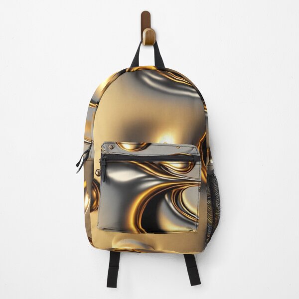 Item preview, Liquid Metallic Gold Drops Abstract Chrome Texture designed and sold by LYAN-STORE.