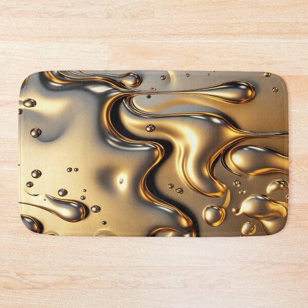 Item preview, Liquid Metallic Gold Drops Abstract Chrome Texture designed and sold by LYAN-STORE.