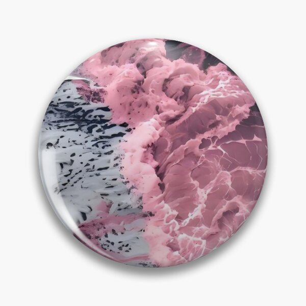 Item preview, Pink Waves Black Sand Beach Dreamy Ocean Sea Foam designed and sold by LYAN-STORE.