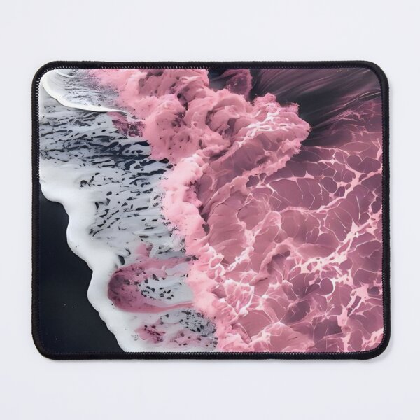 Item preview, Pink Waves Black Sand Beach Dreamy Ocean Sea Foam designed and sold by LYAN-STORE.
