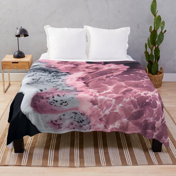 Item preview, Pink Waves Black Sand Beach Dreamy Ocean Sea Foam designed and sold by LYAN-STORE.