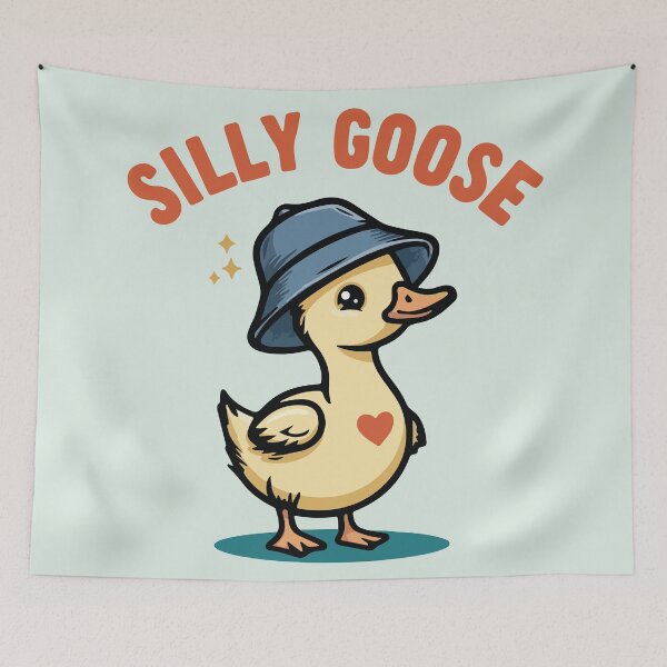 Item preview, Cute Silly Goose with Bucket Hat designed and sold by BrownHorse90s.