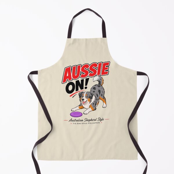 Item preview, Aussie On! Playful Australian Shepherd Frisbee Dog designed and sold by Stef Ringoot, cartoons and illustrations.