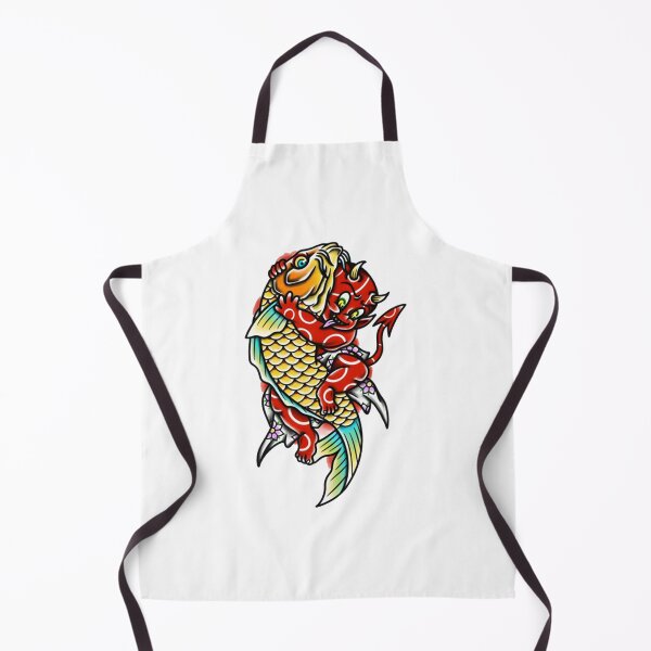 Item preview, Guardian Koi Oni Japanese Tattoo Style designed and sold by EvantheSolace.