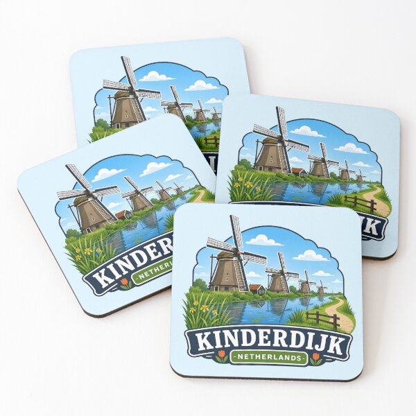 Item preview, Kinderdijk Windmills - Netherlands UNESCO Design designed and sold by Myra365Art.