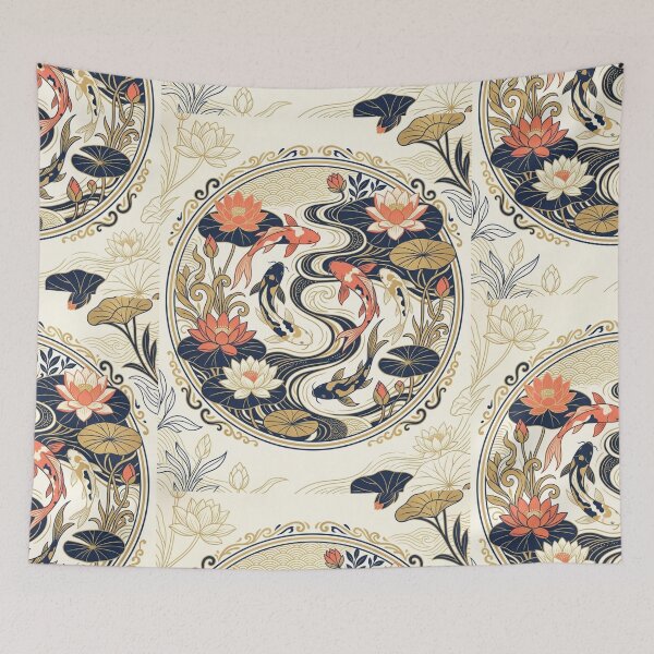 Item preview, Elegant Koi Garden Circle | Japanese Inspired Vector Illustration designed and sold by Fandom Universe.