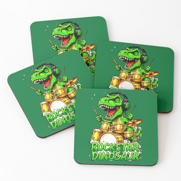 Item preview, Rockstar Dinosaur | T-Rex Drummer Playing Drums designed and sold by AstronautMerch.