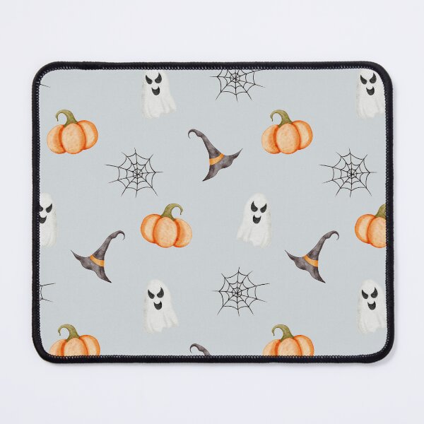 Item preview, Cute Watercolor Pumpkins and Ghosts Light Grey Halloween Pattern designed and sold by svitlaarty.