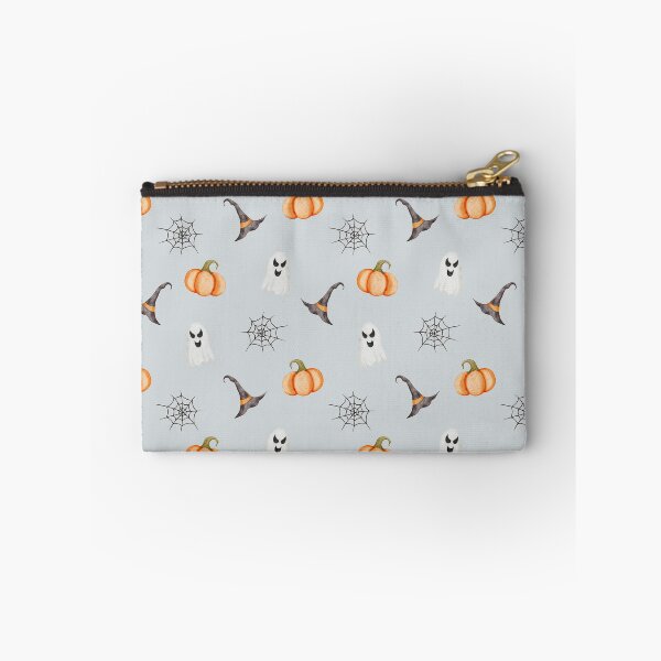 Item preview, Cute Watercolor Pumpkins and Ghosts Light Grey Halloween Pattern designed and sold by svitlaarty.